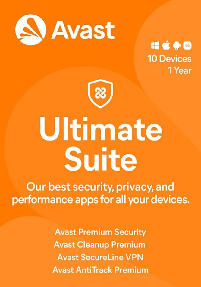 Avast Ultimate 2024 | Antivirus+Cleaner+VPN | 10 Devices, 1 Year