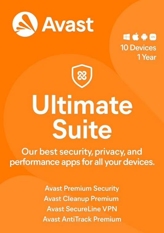 Avast Ultimate 2024 | Antivirus+Cleaner+VPN | 10 Devices, 1 Year